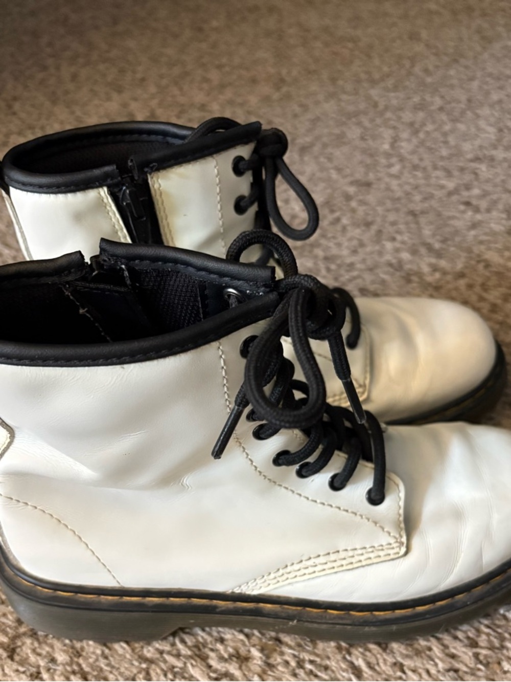 Doc Martens White Junior Combat Boots